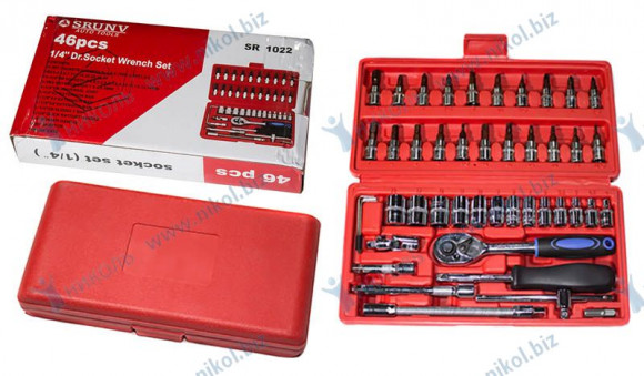 Набор инструмента 46 пр 1/4" Набор инструмента 46 пр 1/4"