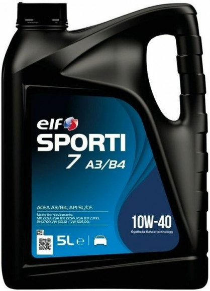 Масло мотор. ELF 10W40 SPORTI 7 A3/B4 (синтет) (5л) 1*3 шт.