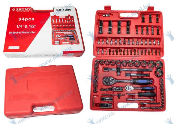 Набор инструмента 94 пр 1/2"-1/4" Набор инструмента 94 пр 1/2"-1/4"
