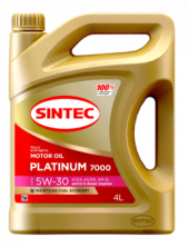 Масло мотор. SINTEC PLATINUM 7000 SAE 5W-30 ACEA A5/B5 API SL 4л 1*4