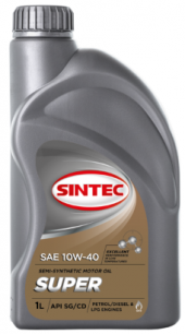 Масло мотор. SINTEC SUPER SAE 10W40 API SG/CD (1л) 1*12шт
