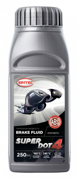 Жидкость тормоз. ДОТ-4 Sintec SUPER (250 мл.) 1*24 Жидкость тормоз. ДОТ-4 Sintec SUPER (250 мл.) 1*24