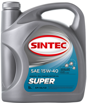 Масло мотор. SINTEC SUPER SAE 15W40 API SG/CD  (5л) 1*4шт