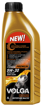 Масло мотор. 5W30 Волга-Ойл Premium ACEA A3/B4 API SL/CF 1л 1*12 Масло мотор. 5W30 Волга-Ойл Premium ACEA A3/B4 API SL/CF 1л 1*12