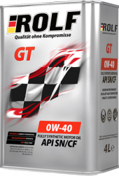Масло мотор. ROLF GT SAE 0W40 API SN/CF(4 л) 1*4шт Масло мотор. ROLF GT SAE 0W40 API SN/CF(4 л) 1*4шт