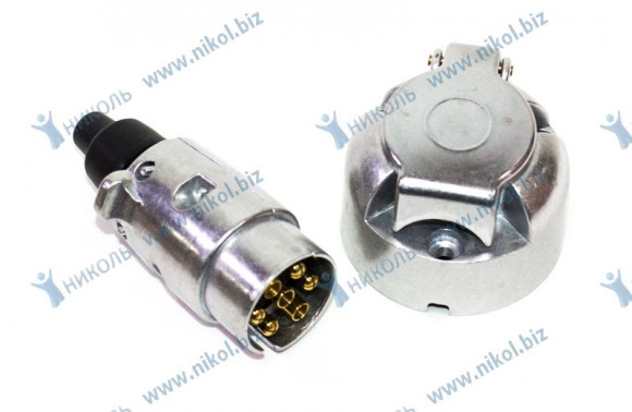 Вилка прицепа с розеткой (металлич.) 12В NOVA-PRO Вилка прицепа с розеткой (металлич.) 12В NOVA-PRO