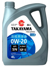 Масло моторное TAKAYAMA 0W20 ILSAC GF-5 API SN 4л.Пластик Масло моторное TAKAYAMA 0W20 ILSAC GF-5 API SN 4л.Пластик