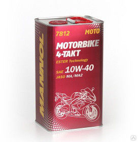 7812 Синт. моторн. масло MANNOL для мотоциклов 4-Takt Motorbike 10W40 (4л.) metal 1*4шт. 7812 Синт. моторн. масло MANNOL для мотоциклов 4-Takt Motorbike 10W40 (4л.) metal 1*4шт.