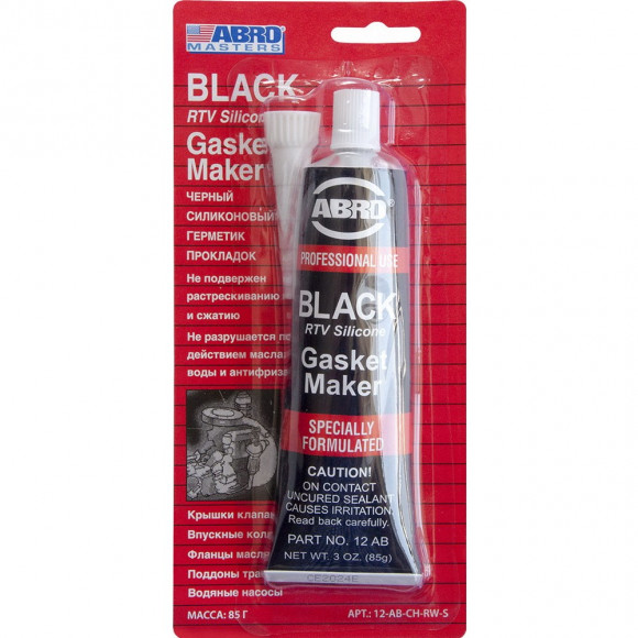ABRO Masters Герметик прокладок чёрный силик. (85 гр) 1*12 шт. (12ABCHRWS) ABRO Masters Герметик прокладок чёрный силик. (85 гр) 1*12 шт. (12ABCHRWS)