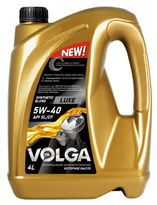 Масло мотор. 5W40 Волга-Ойл Luxe API SL/CF (4л) 1*3шт Масло мотор. 5W40 Волга-Ойл Luxe API SL/CF (4л) 1*3шт