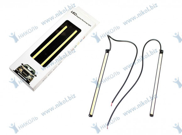 Дневные ходовые огни (1 COB) провода, черный, скотч (17см) 2 эт.диоды Дневные ходовые огни (1 COB) провода, черный, скотч (17см) 2 эт.диоды