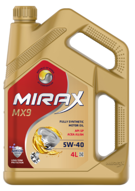 Масло моторное MIRAX MX9 5W40 ACEA A3/B4 API SP (4л) Масло моторное MIRAX MX9 5W40 ACEA A3/B4 API SP (4л)