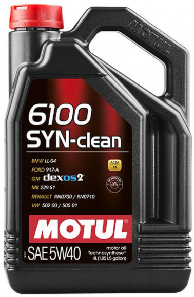 Масло мотор. MOTUL 6100 SYN-CLEAN 5W40  (4л.) (1*12)