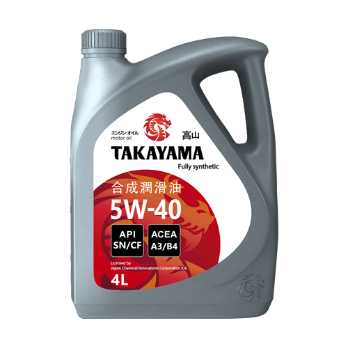 Масло моторное TAKAYAMA SAE 5W40 API SN/CF 4л пластик