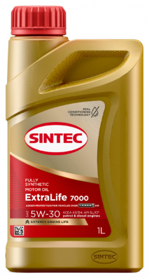 Масло мотор. SINTEC Extra Life 7000 SAE 5W-30 ACEA A3/B4 API SN/CF 1л