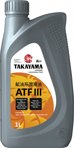 Масло трансмиссионное TAKAYAMA ATF lll 1л пластик Масло трансмиссионное TAKAYAMA ATF lll 1л пластик