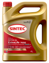 Масло мотор. SINTEC Extra Life 7000 SAE 5W-30 ACEA A3/B4 API SN/CF 4л