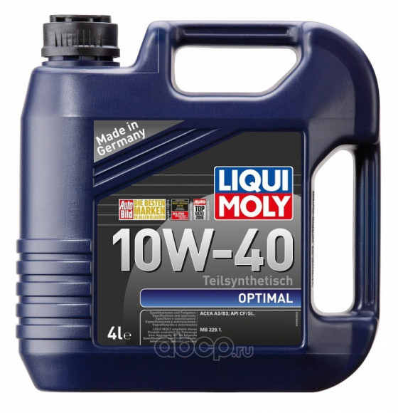 Масло мотор. Liqui Moly 10W40 OPTIMAL SL/CF (п/с) 4л Масло мотор. Liqui Moly 10W40 OPTIMAL SL/CF (п/с) 4л
