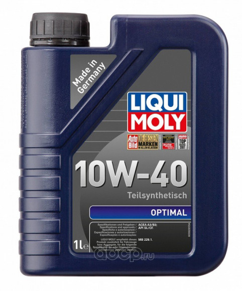 Масло мотор. Liqui Moly 10W40 OPTIMAL SL/CF (п/с) 1л Масло мотор. Liqui Moly 10W40 OPTIMAL SL/CF (п/с) 1л