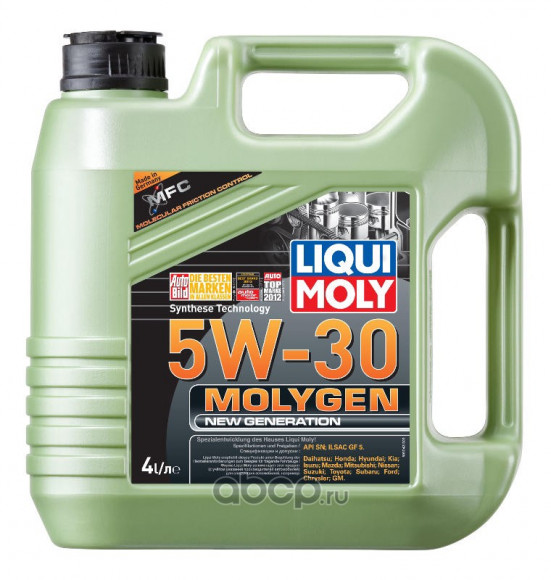 Масло мотор. Liqui Moly 5W30 MOLIGEN New Generation (син 4л) Масло мотор. Liqui Moly 5W30 MOLIGEN New Generation (син 4л)