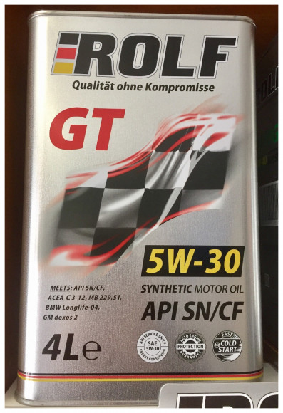 Масло мотор. ROLF GT SAE 5W30 API SN/CF  (20 л)