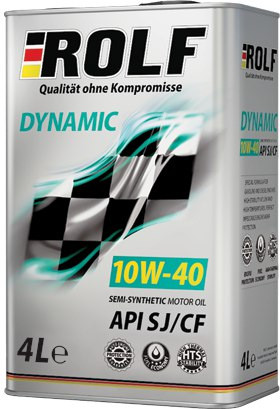 Масло мотор. ROLF Dynamic SAE 10W-40 API SL/CF (полусинт.) 4л пластик