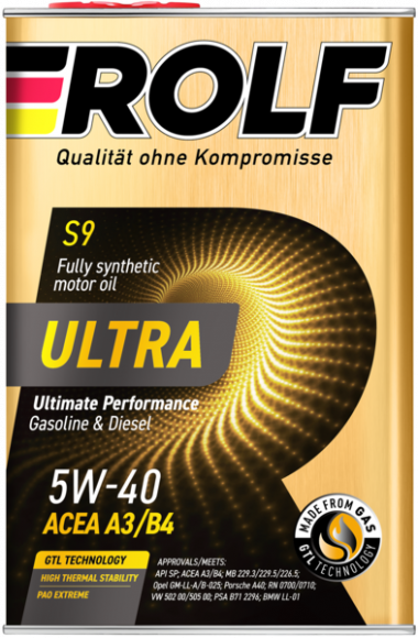 Масло мотор. ROLF ULTRA 5W40 ACEA A3/B4 API SP 4л (металл) ( 1*4шт)