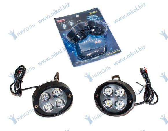 Фара пр-тум универ 4 диода, 12W, направленный свет, аллюм.корпус (влагопылезащищ), 12/24V (к-т=2 шт) Фара пр-тум универ 4 диода, 12W, направленный свет, аллюм.корпус (влагопылезащищ), 12/24V (к-т=2 шт)