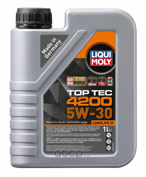 Масло мотор. Liqui Moly 5W30 TOP TEC 4200 1л.