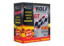 Масло мотор. ROLF GT SAE 5W30 ACEA A3/B4 (АКЦИЯ 4+1л) (4 л) 1*3шт Масло мотор. ROLF GT SAE 5W30 ACEA A3/B4 (АКЦИЯ 4+1л) (4 л) 1*3шт