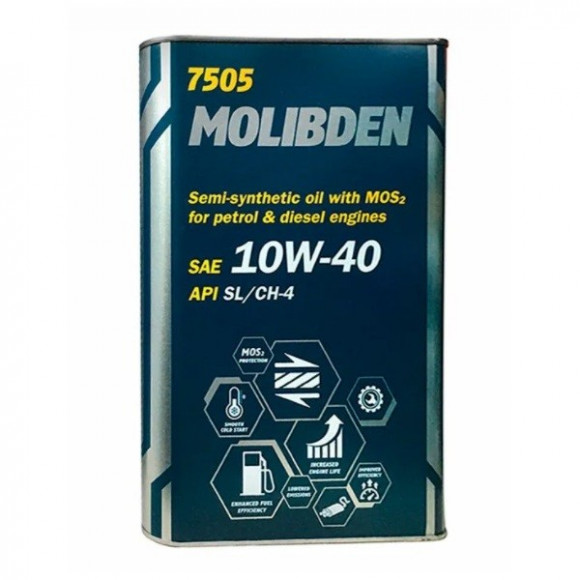 Масло мотор. MANNOL MOLIBDEN BENZIN 10W-40 4 л. ЖБ 1*4