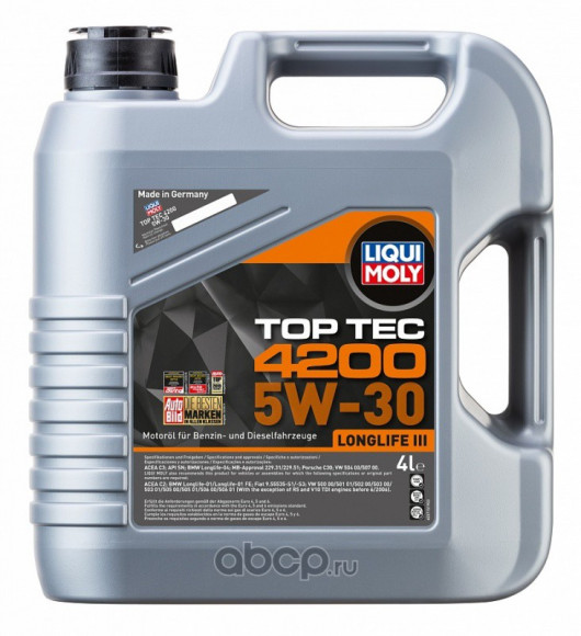 Масло мотор. Liqui Moly 5W30 TOP TEC 4200 4л. Масло мотор. Liqui Moly 5W30 TOP TEC 4200 4л.