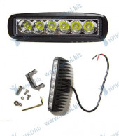 Фара пр-тум универс 6 диодов, 18W, направл.свет, аллюм.корпус (влагопылезащищ), 12V