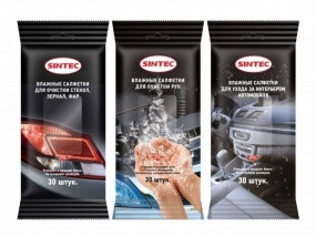 Sintec Влажные салфетки для ухода за интерьером 30шт 1*48шт Sintec Влажные салфетки для ухода за интерьером 30шт 1*48шт