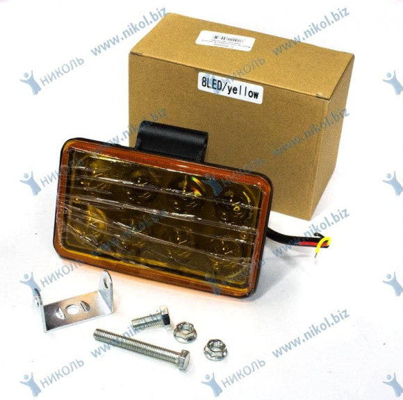 Фара пр-тум универс 8 диодов, 24W желтая 12/36V