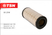 91314 Фильтр TSN воздушный ГАЗ Волга ГАЗель 3.0 Turbodiesel (2705/3302) IVECO F1C 91314 Фильтр TSN воздушный ГАЗ Волга ГАЗель 3.0 Turbodiesel (2705/3302) IVECO F1C