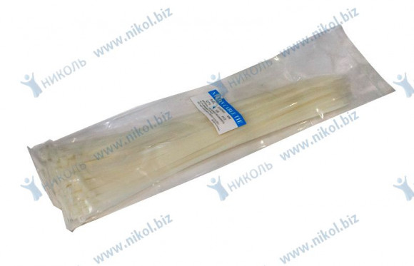 Хомут пластик 3,6*300 мм бел. (уп=100шт) (стяжка кабельная) NOVA-PRO Хомут пластик 3,6*300 мм бел. (уп=100шт) (стяжка кабельная) NOVA-PRO