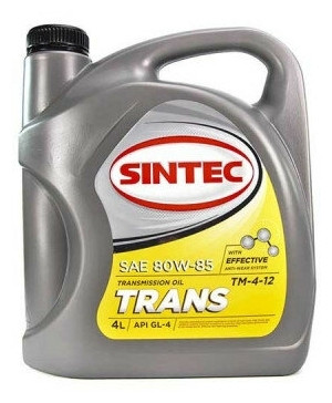 Масло трансм. SINTEC ТМ-4 80W90 API GL-4 (4л) 1*12шт Масло трансм. SINTEC ТМ-4 80W90 API GL-4 (4л) 1*12шт