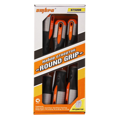 975006 Набор отверток стержневых ROUND GRIP, 6 предметов 975006 Набор отверток стержневых ROUND GRIP, 6 предметов