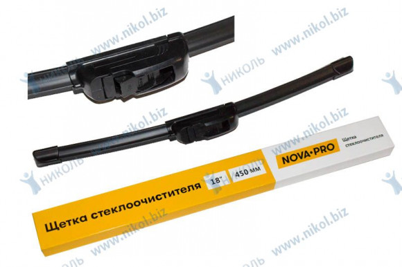 Щетка ст/оч бескаркасная 18" - 450мм NOVA-PRO Щетка ст/оч бескаркасная 18" - 450мм NOVA-PRO