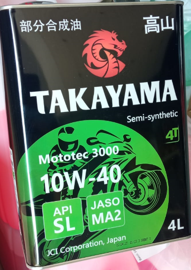 Масло моторное TAKAYAMA Mototec 3000 4T SAE 10W-40 API SL JASO MA-2 4л. жб Масло моторное TAKAYAMA Mototec 3000 4T SAE 10W-40 API SL JASO MA-2 4л. жб