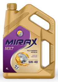 Масло моторное  MIRAX MX7 5W40 ACEA A3/B4 API SL/CF (4л)
