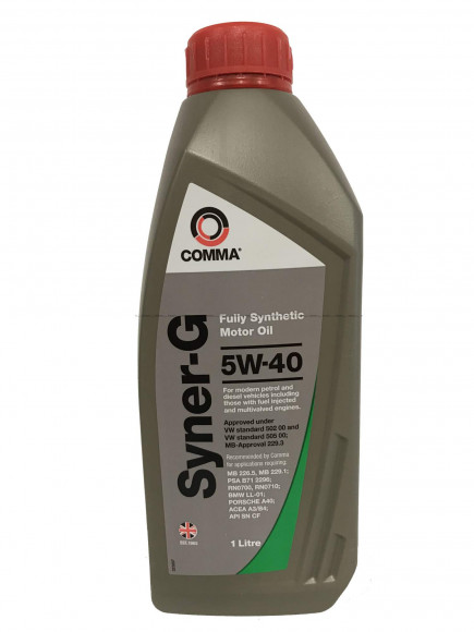Масло моторн. синтет. 5W40 COMMA SYNER-G (1л.) 1*12 шт.