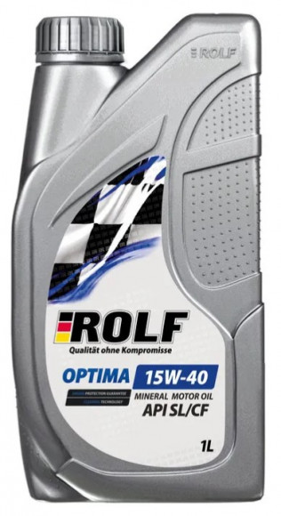 Масло мотор. ROLF. Optima SAE 15W40 API SL/CF пластик (1 л) 1*12шт
