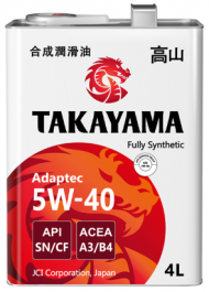 Масло моторное TAKAYAMA Adaptec SAE 5W40 API SN/CF 4л (ЖБ) Масло моторное TAKAYAMA Adaptec SAE 5W40 API SN/CF 4л (ЖБ)