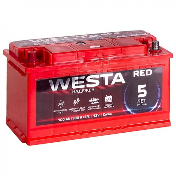 Аккумулятор 6ст-100 Westa Red (п.т. 900А) Стандарт Аккумулятор 6ст-100 Westa Red (п.т. 900А) Стандарт