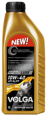 Масло мотор. 10W40 Волга-Ойл Luxe API SL/CF (1л) 1*12шт Масло мотор. 10W40 Волга-Ойл Luxe API SL/CF (1л) 1*12шт